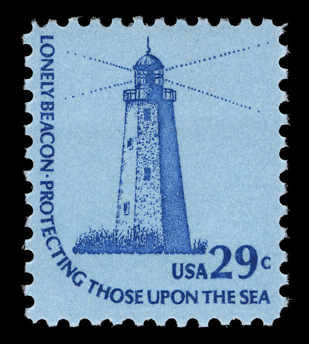 Five 5 Sandy Hook, New Jersey 29c stamps // Americana series // 29 cents // Face value 1.45