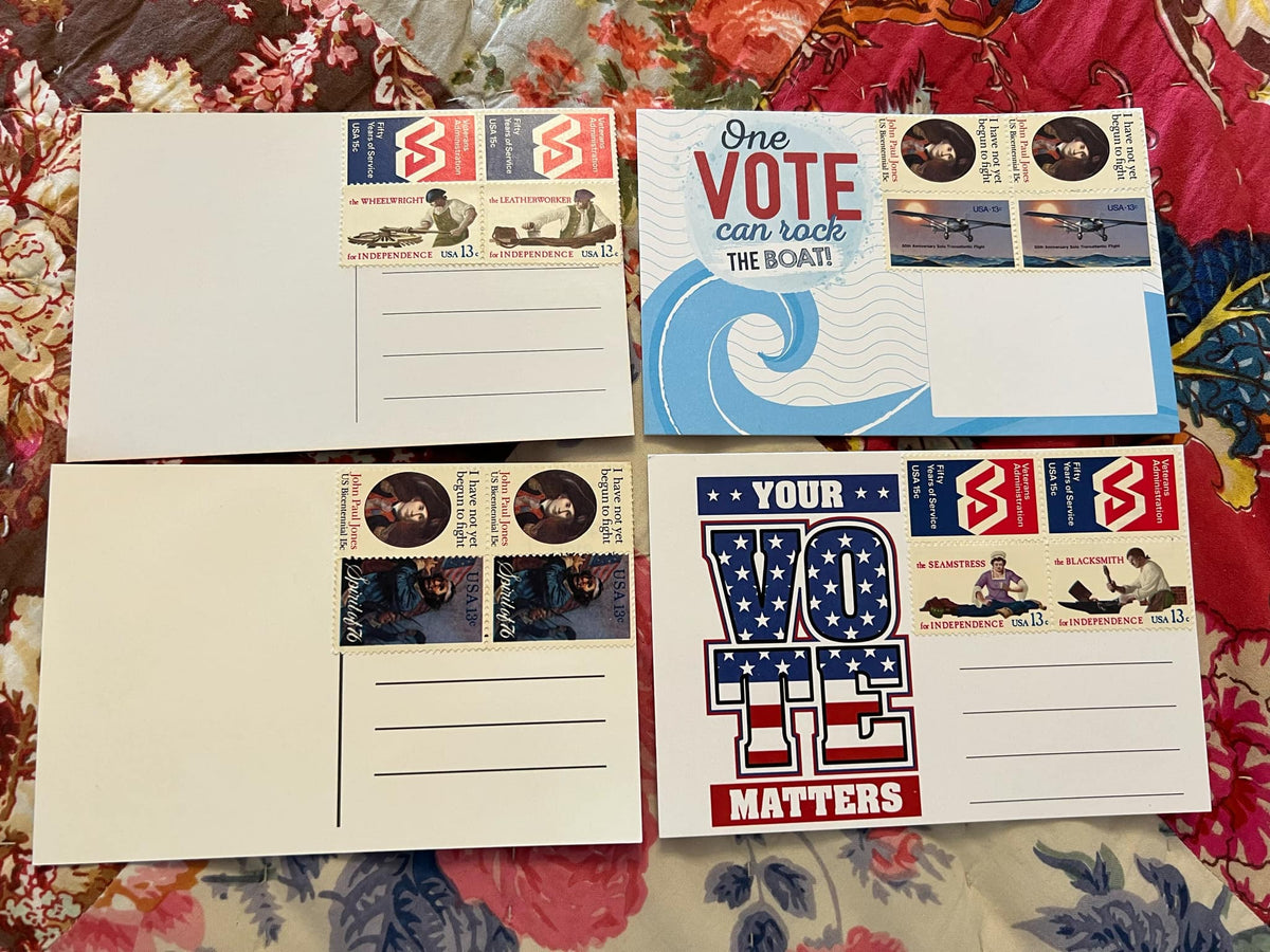 100 (hundred) x 65c Postcards to Voters, Postcrossing, etc: NEW JULY 12th 2026 RATE vintage stamp combos 65c // 100 x 65 cents // face value 65.00