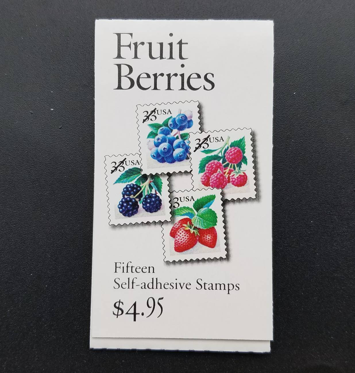 Four (4) vintage unused postage stamps - Berries // 33 cent stamps // Face value 1.32