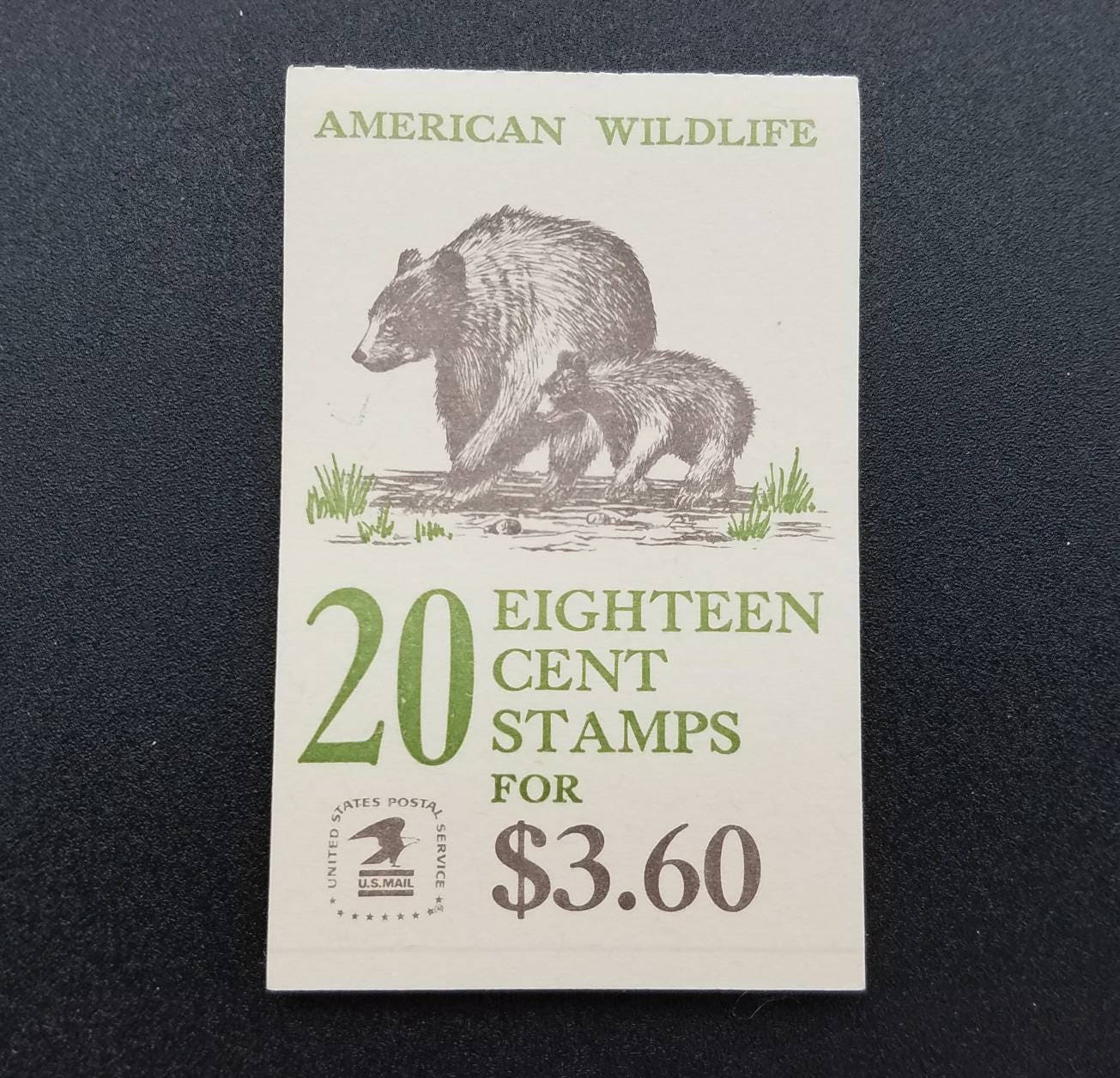 Ten (10) vintage unused postage stamps - American wildlife // 18 cent stamps // face value 1.80