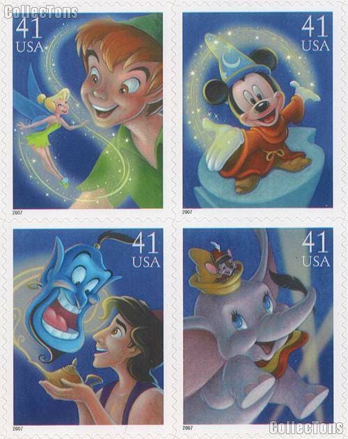Four (4) unused postage stamps - Disney characters // 41 cent stamps // Face value 1.64
