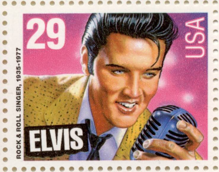 Five (5) vintage unused postage stamps - Elvis Presley // 29 cent stamps // Face value 1.45