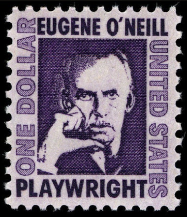 One (1) unused vintage postage stamps - Eugene O'Neill // 1 dollar stamp // Face value 1.00