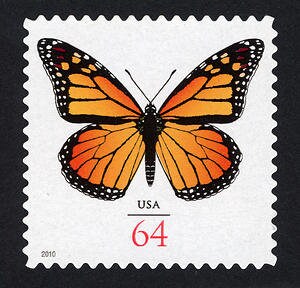 One (1) vintage unused postage stamps - Monarch butterfly // 64 cent stamp