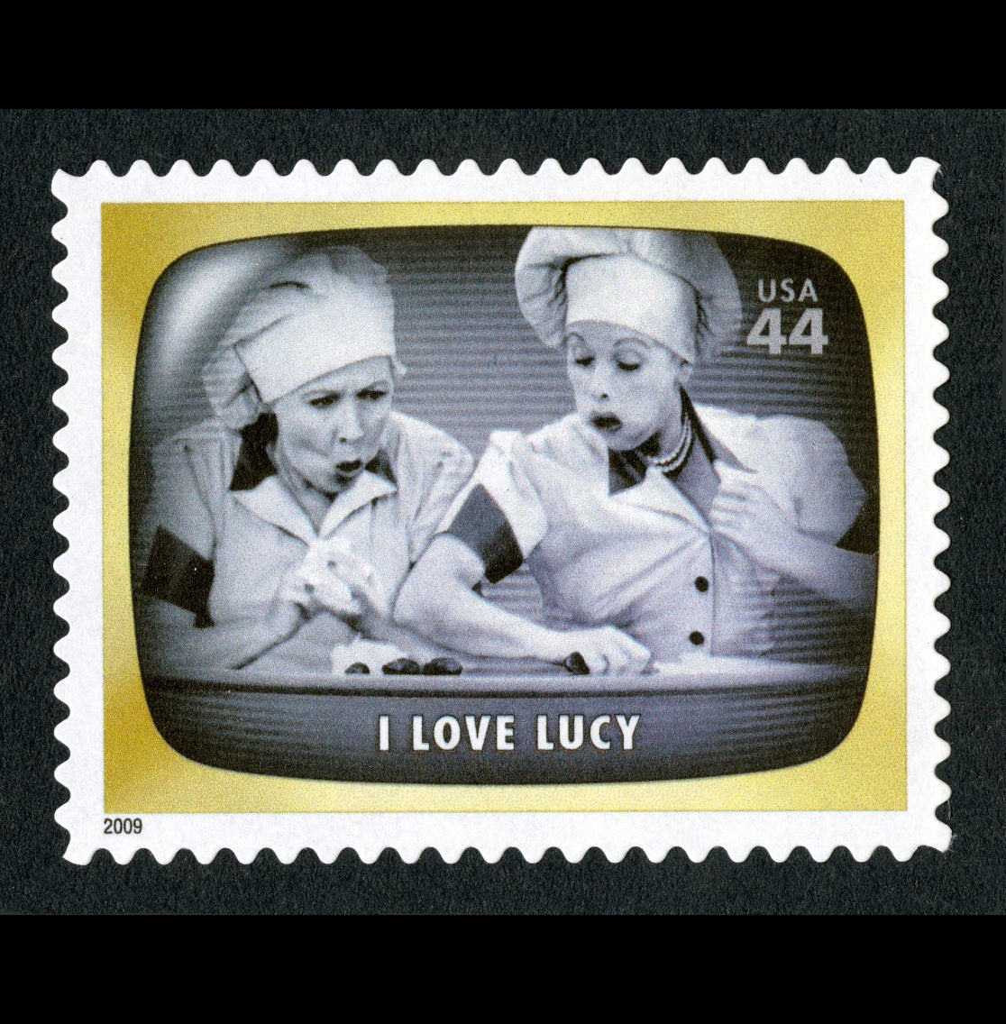 One (1) postage stamp - Early TV Memories: I Love Lucy // 44 cent stamp