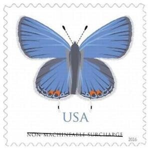 Twenty (20) vintage unused postage stamps - Eastern Tailed-Blue Butterfly // non-machineable surcharge stamp