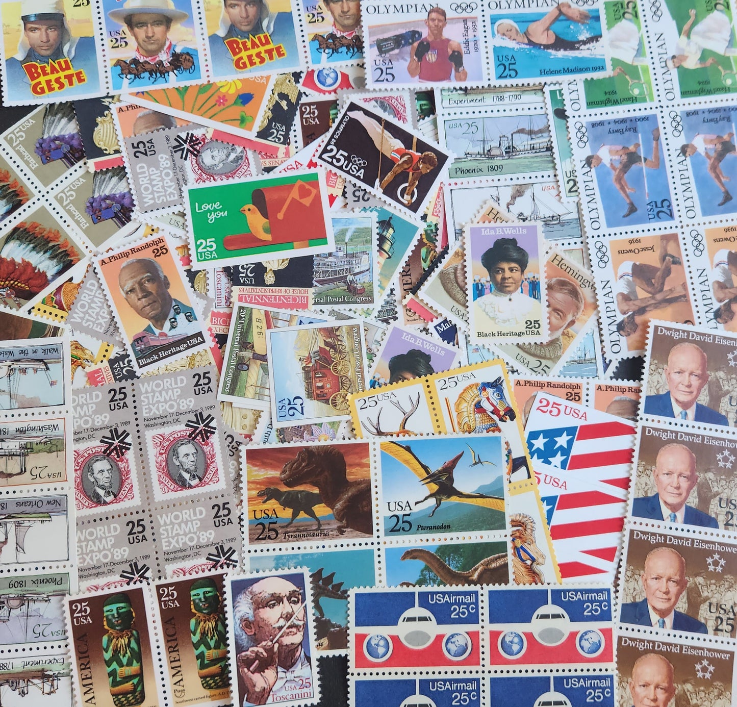 Twenty-five (25) vintage unused 1980s postage stamps 25c // vintage 25 cent stamps // All different // Face value 6.25