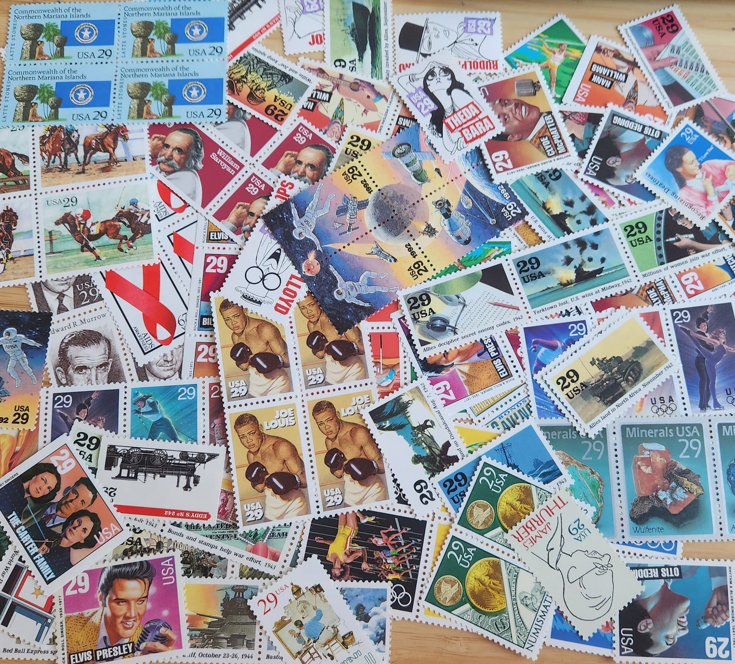 Twenty-five (25) vintage unused 1990s postage stamps 29c // vintage 29 cent stamps // All different // Face value 7.25