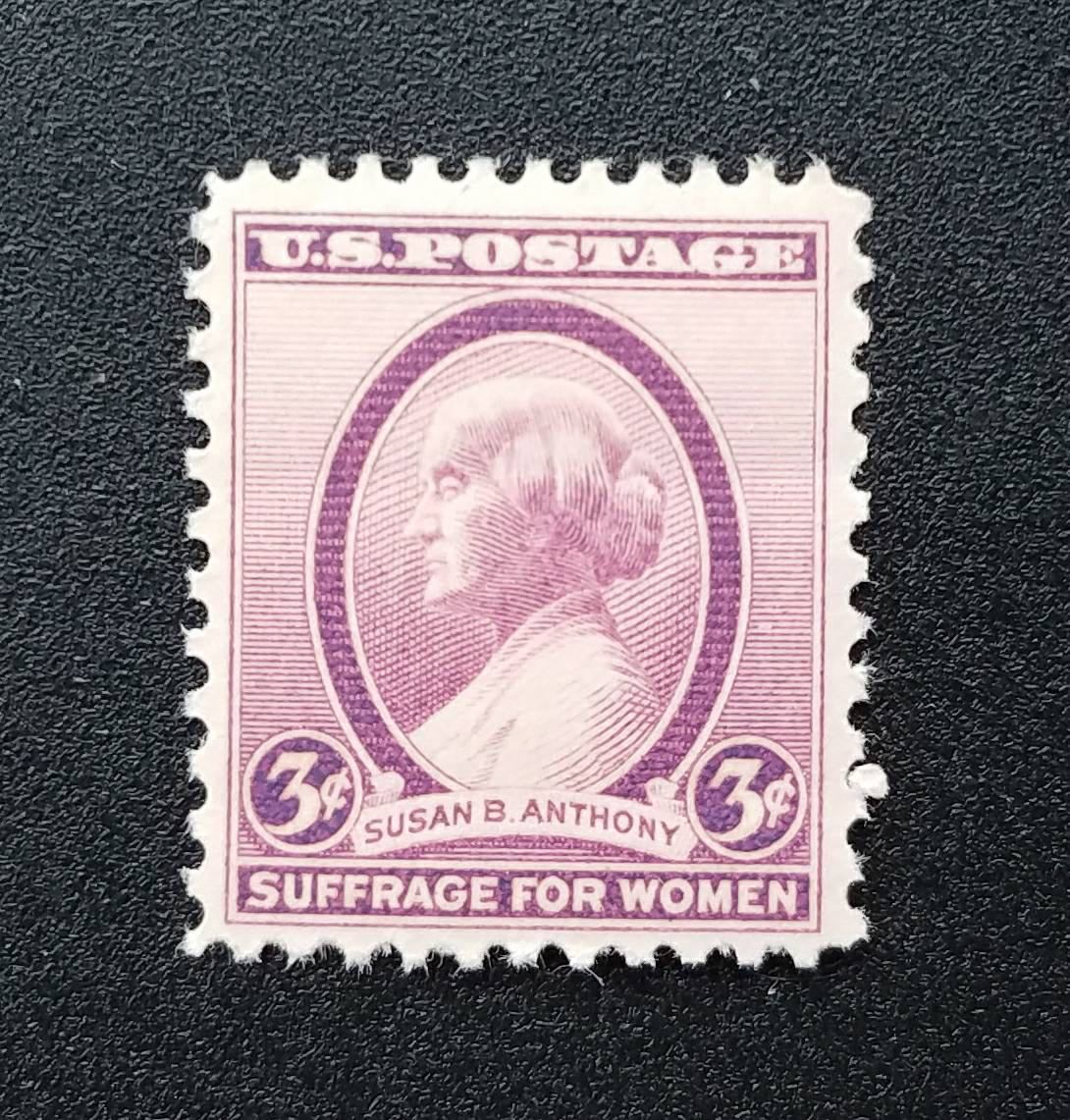 Five (5) vintage unused postage stamps - Susan B. Anthony // 3 cent stamps // face value 0.15