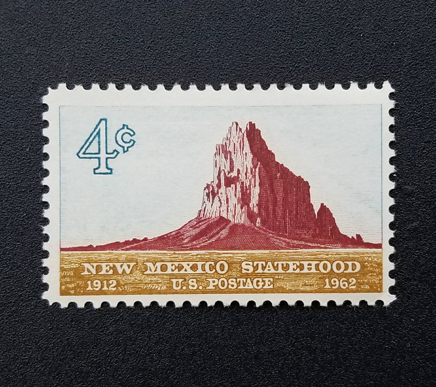 Five (5) vintage unused postage stamps - New Mexico // 4 cent stamps // face value 0.20