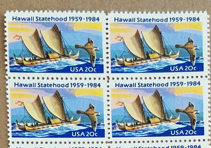 Ten (10) vintage unused postage stamps - Hawaii // 20 cent stamps // Face value 2.00