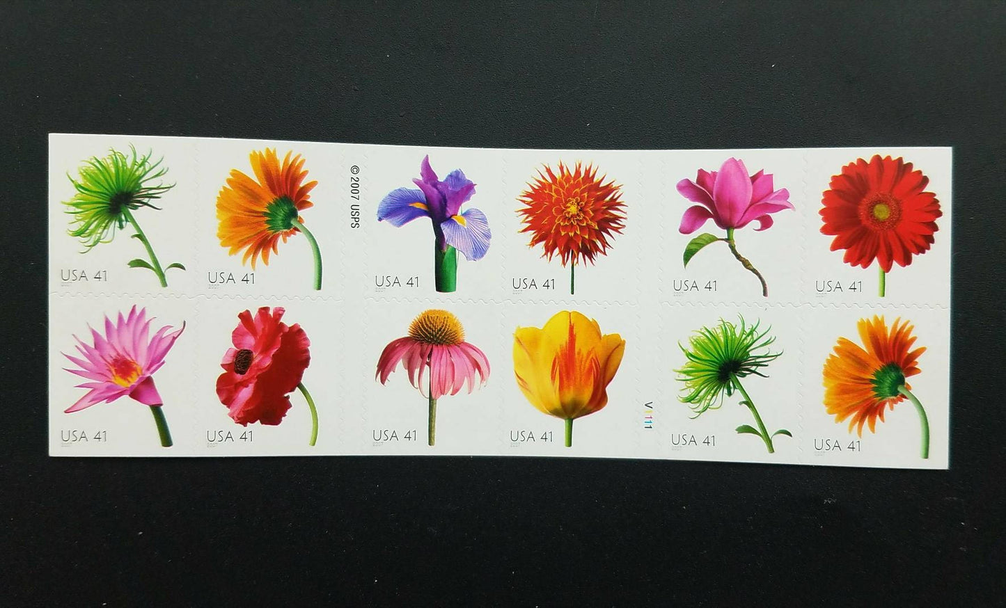 Twenty 20 unused postage stamps - Beautiful Blooms 41c // 41 cent stamps // Face value 8.20