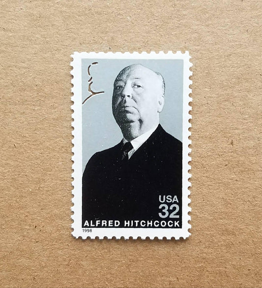 Five (5) vintage unused postage stamps - Alfred Hitchcock // 32 cent stamps // Face value 1.60