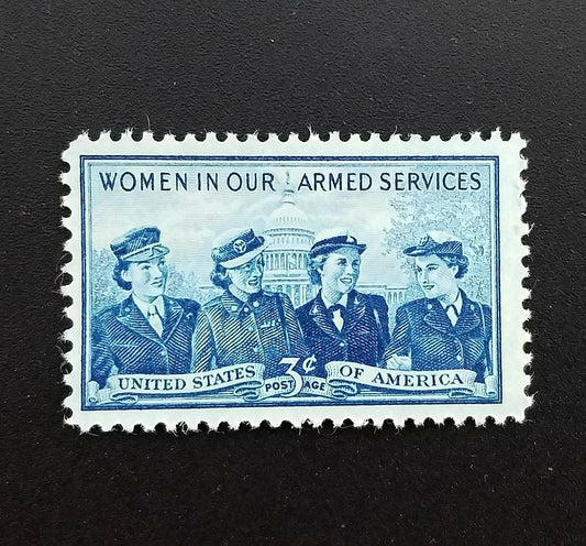 Five (5) vintage unused postage stamps - Women in the armed forces // 3 cent stamps // face value 0.15