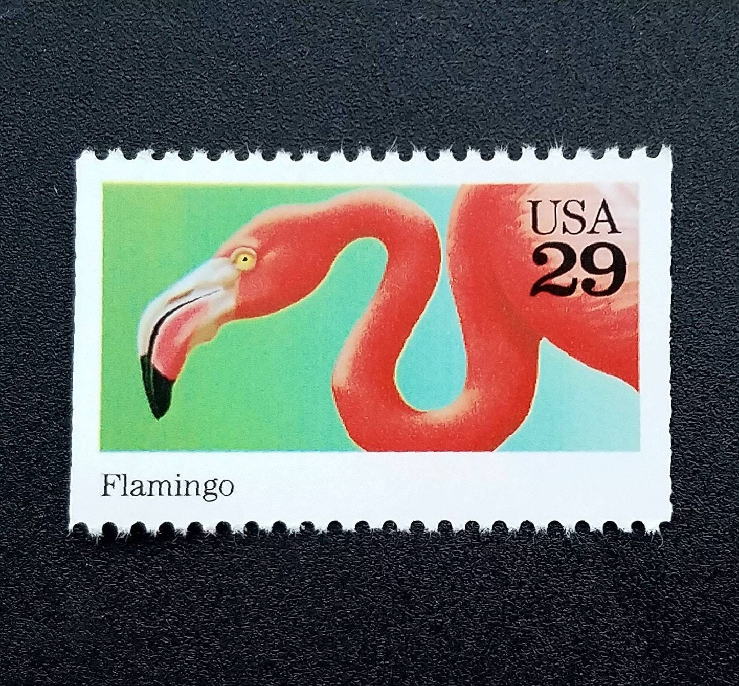 One 1 flamingo postage stamp - Wild Animal stamps, flamingo // 29 cent stamp