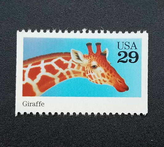 Five (5) stamps - Wild Animal Conservation - Giraffe // 29 cent stamps // Face value 1.45 dollars