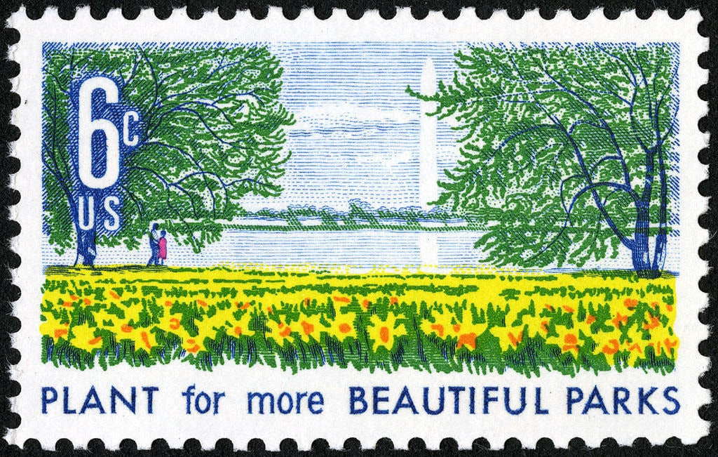 Four (4) vintage unused postage stamps - Plant for a More Beautiful America // 6 cent stamps // Face value 0.24