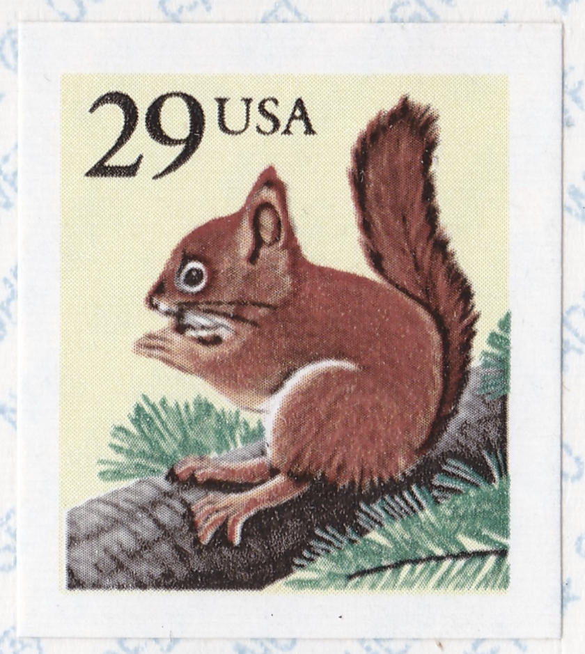 Nine (9) unused vintage stamps - Squirrel // 29 cent stamps // Face value 2.61 dollars