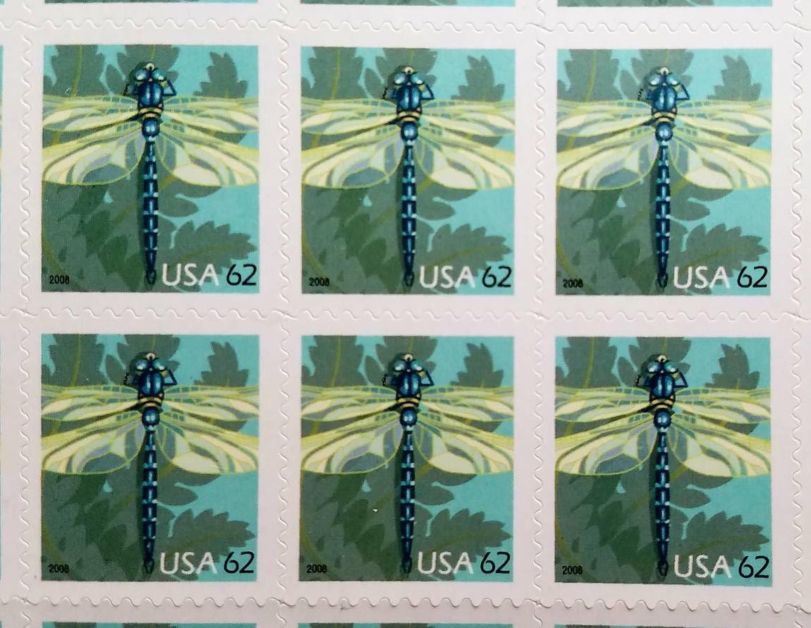 One (1) unused postage stamp - Dragonfly // 62 cent stamp