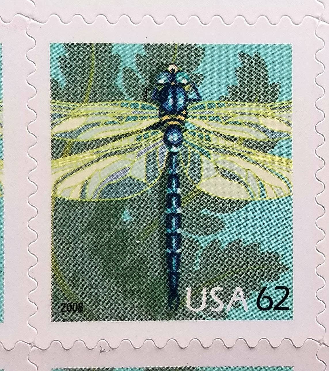 One (1) unused postage stamp - Dragonfly // 62 cent stamp