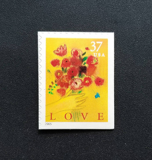 Ten (10) unused postage stamps - Love & flowers // 37 cent stamps // face value 3.70