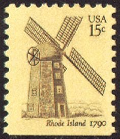 Ten (10) vintage unused postage stamps - Windmills (5 designs) // 15 cent stamps // Face value 1.50