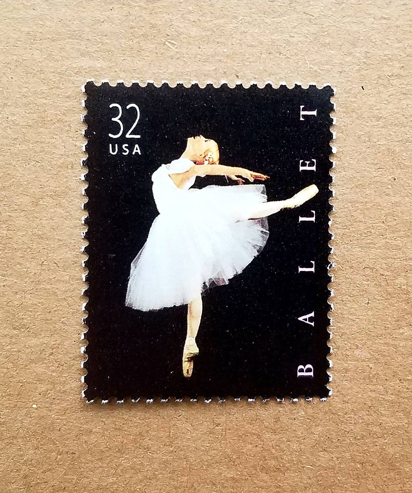 Five (5) vintage unused postage stamps - Ballet // 32 cent stamps // Face value 1.60