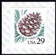 Nine (9) vintage unused postage stamps - Pine cone // 29 cent stamps // face value 2.61