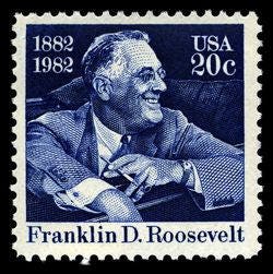 Five (5) unused FDR postage stamps - Franklin D. Roosevelt // 20 cent stamp // Face value 1.00