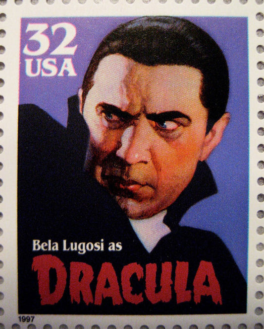 One (1) vintage unused postage stamp - Movie monsters - Dracula // 32 cent stamps