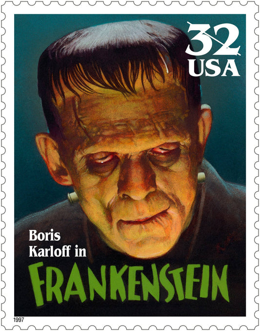 One (1) vintage unused postage stamp - Movie monsters - Frankenstein // 32 cent stamps