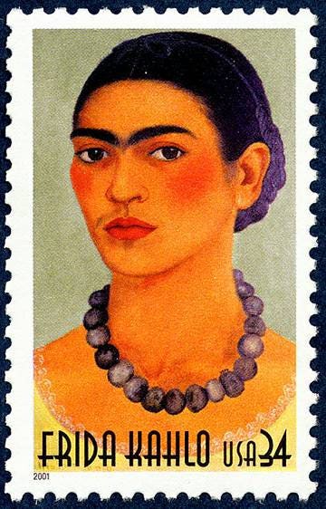 Five (5) vintage unused postage stamps - Frida Kahlo // 34 cent stamps // Face value 1.70