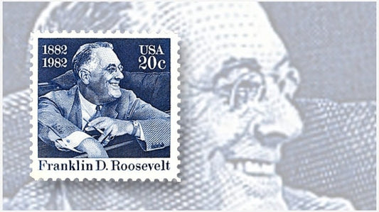 Five (5) unused FDR postage stamps - Franklin D. Roosevelt // 20 cent stamp // Face value 1.00