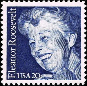 Five (5) unused postage stamps - Eleanor Roosevelt // 20 cent stamp // Face value 1.00