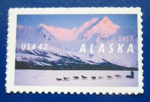 Five (5) unused postage stamps - Alaska landscape // 42 cent stamps // Face value 2.10