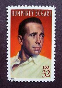 Five (5) vintage unused postage stamps - Humphrey Bogart // 32 cent stamps // Face value 1.60