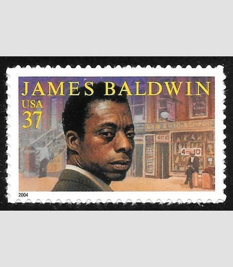 One (1) vintage unused postage stamps - James Baldwin // 37 cent stamp