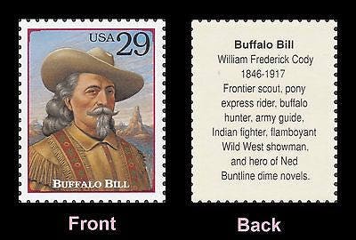 One (1) vintage unused postage stamps - Buffalo Bill // 29 cent stamp