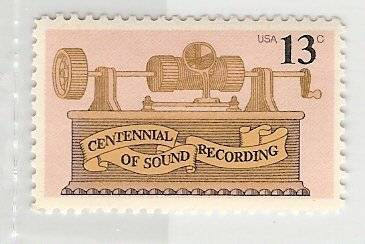 Five (5) vintage unused postage stamps - Sound recording // 13 cent stamps // face value 0.65