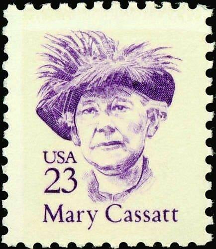 Five (5) vintage unused postage stamps - Mary Cassatt // 23 cent stamps // Face value 1.15