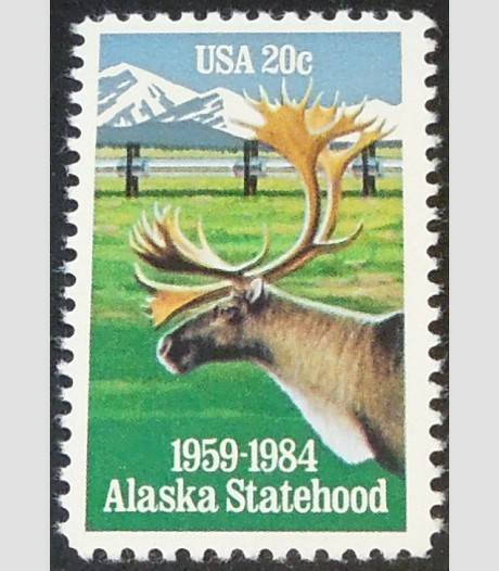 Ten (10) vintage unused postage stamps - Alaska statehood // 20 cent stamps // Face value 2.00