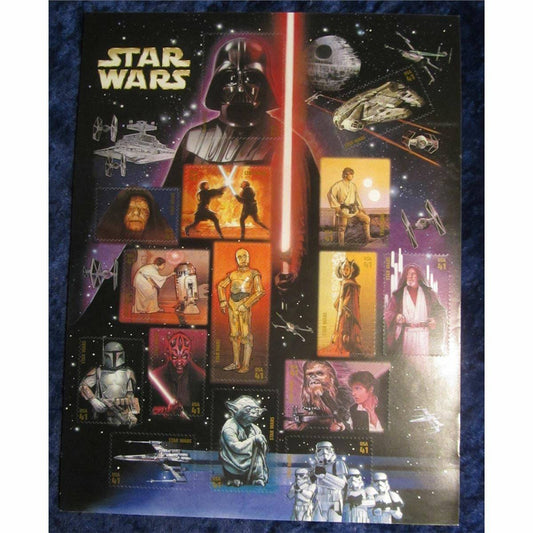 Star Wars postage stamps, unused (sheet) // 41 cent stamps // Face value 6.15