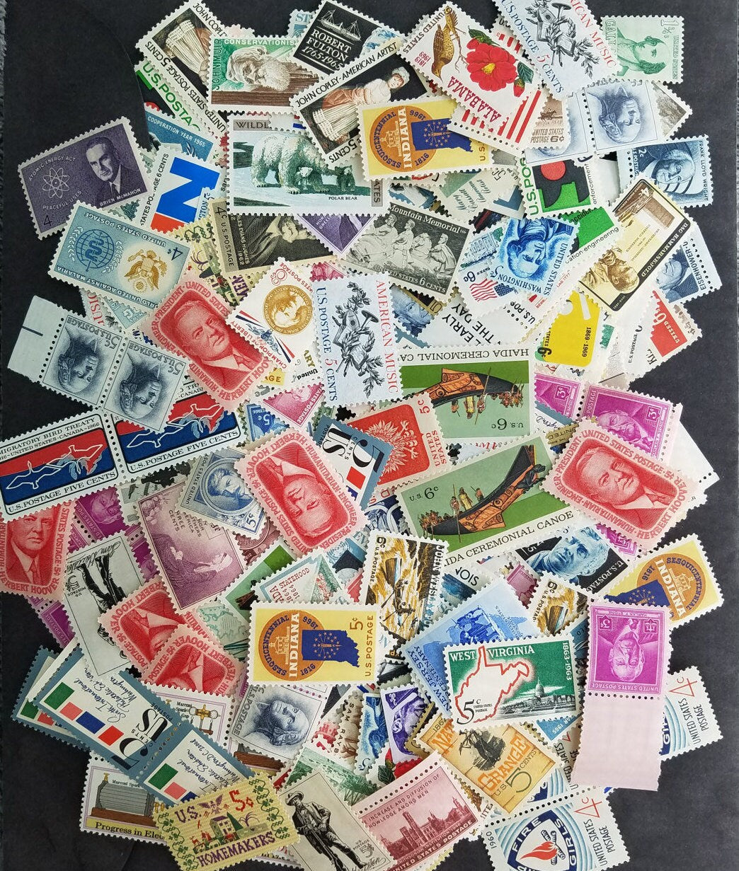 Twenty-five (25) vintage unused 1940s - 1970s postage stamps // 3c, 4c, 5c, 6c, 8c vintage stamps // All different // Face value 1.30