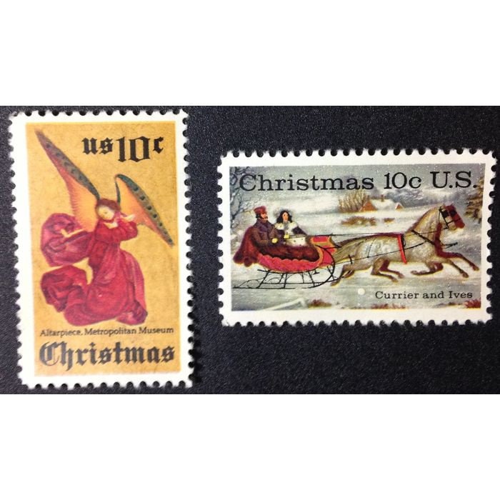 Vintage unused Christmas postage // 8 & 10 cent stamps// face value 12.00 (20 x 60 cents)
