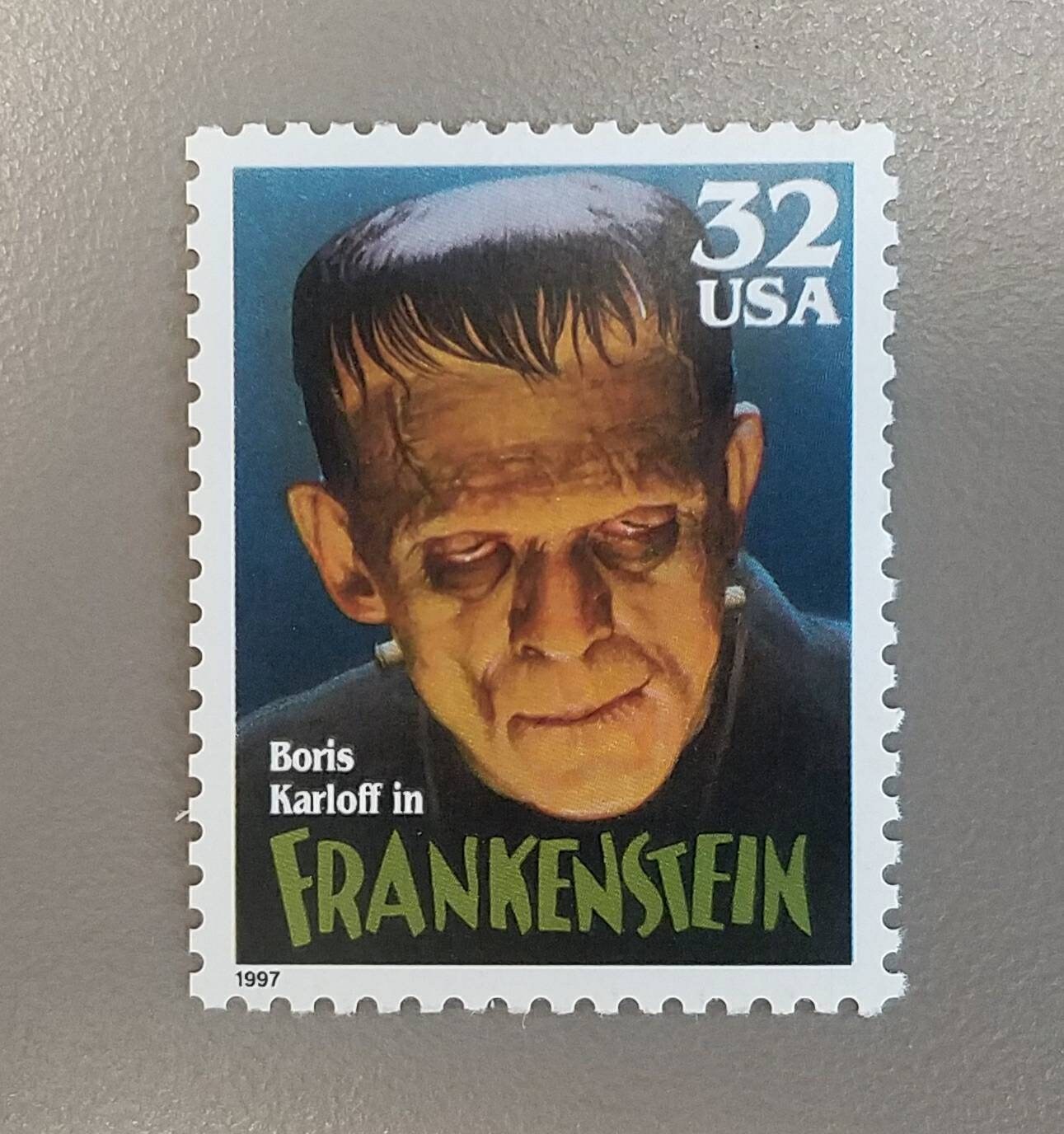 One (1) vintage unused postage stamp - Movie monsters - Frankenstein // 32 cent stamps