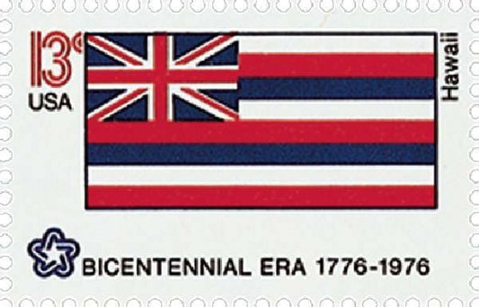 One (1) vintage unused postage stamps - Hawaii state flag // 13 cent stamp