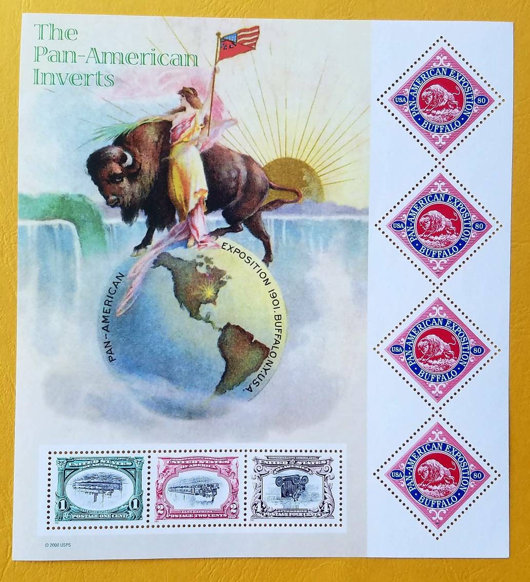 Stamp minisheet - Pan American inverts // 50 cent stamps // Face value 3.27