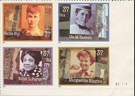 Four (4) unused postage stamps - Women in journalism // 37 cent stamps // Face value 1.48