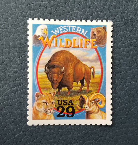 One (1) vintage unused postage stamps - Western wildlife // 29 cent stamp