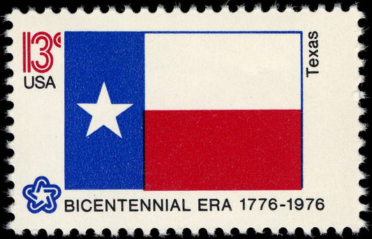 One (1) vintage unused postage stamps - Texas state flag // 13 cent stamp